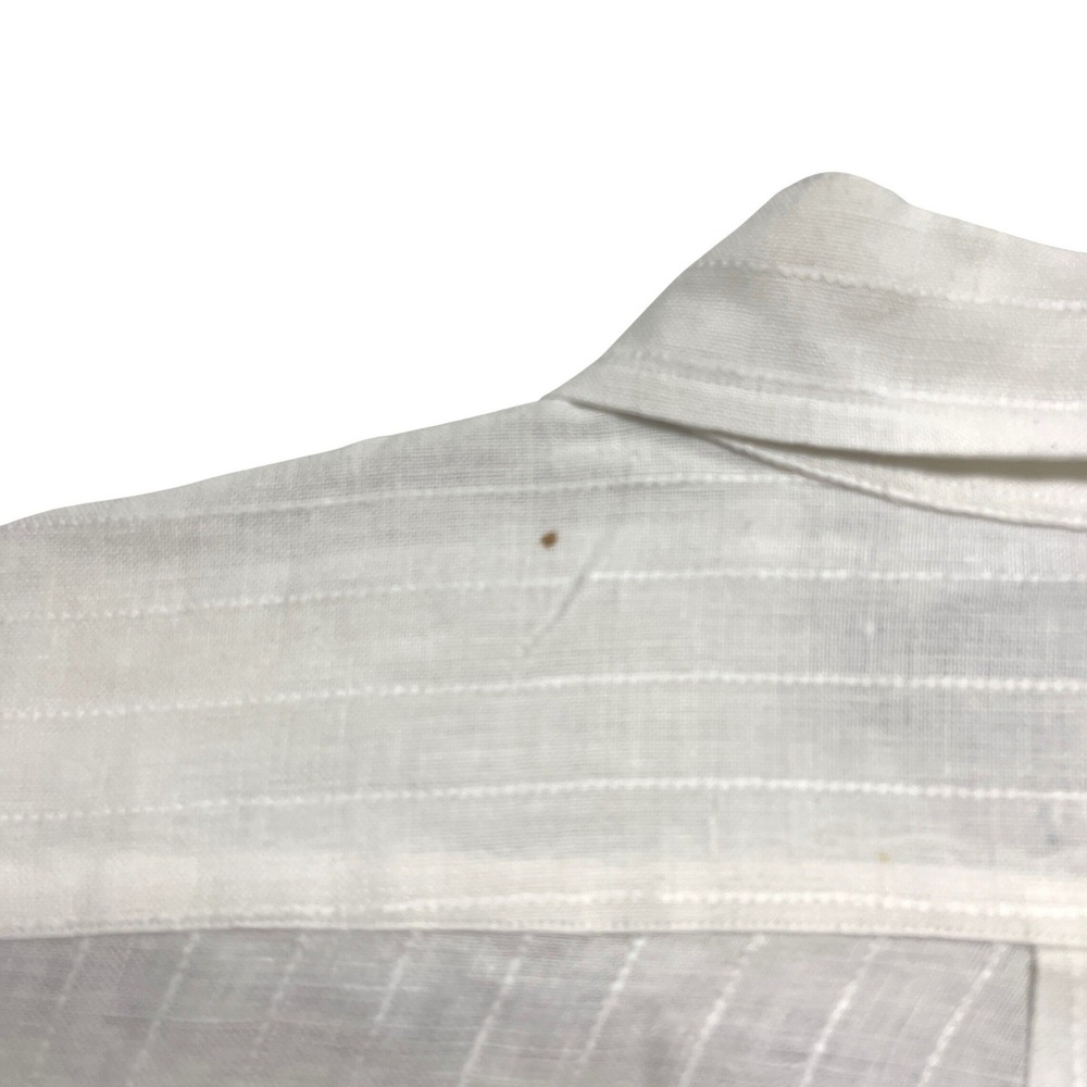 Ralph Lauren Mens XXL White 100% Linen Custom Fit Button Down Shirt - Picture 5 of 7